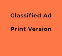 Classified Ad – Print Version