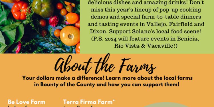 Bounty of the County Celebrates Solano-Grown Food with Tours, Tastings & Farm-to-Table Dinners