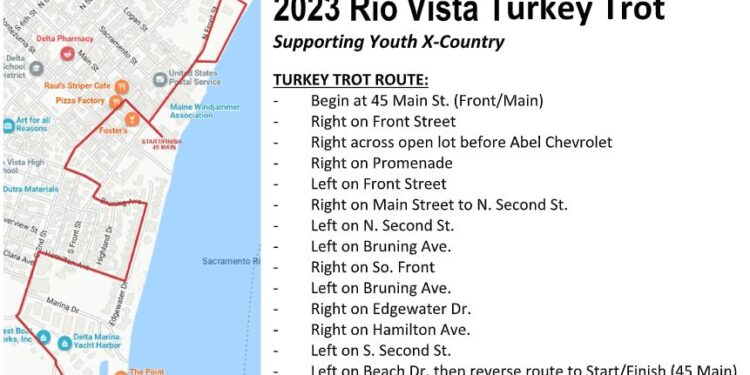 Rio Vista’s Own Turkey Trot on Again For Thanksgiving Day 2023